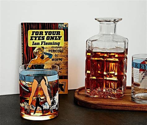 Vintage James Bond Drinking Glasses Lollygag Good Whiskey Whiskey Sour Vintage Finds