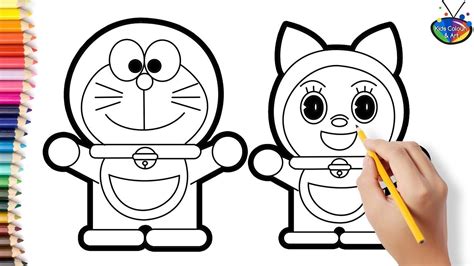 How To Draw Doraemon And Dorami Step By Step For Kids Doraemon Doraemon Sketch Easy Drawings