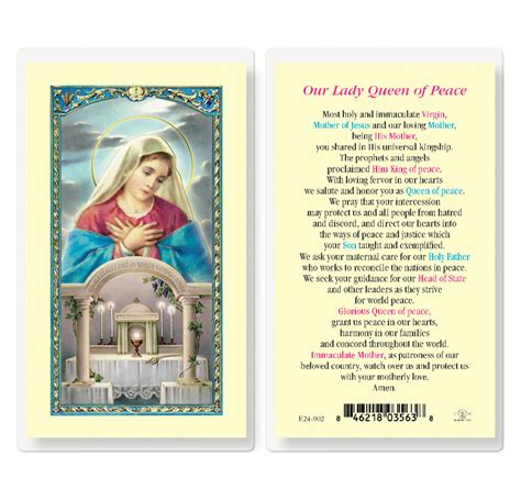 Our Lady Of The Blessed Sacrament Laminated Holy Card 25 Pack Buy