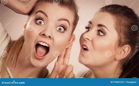 Two Women Telling Gossip Stock Image Image Of Human 91863125