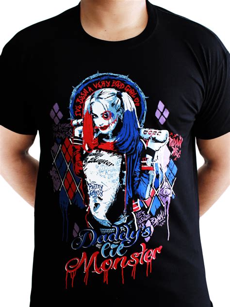 Harley Quinn Daddys Lil Monster Suicide Squad Dc Comics Black Mens T Shirt Ebay