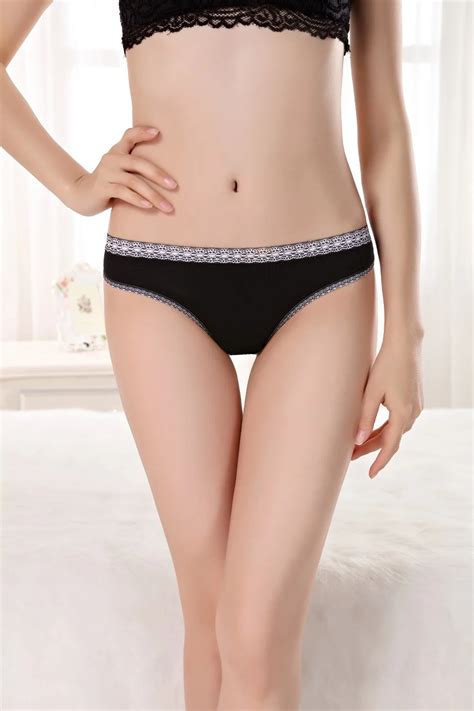 Pack Of 12 Spandex Low Rise Cotton Thong Lady Panties Sexy Women Underwear Lady G String Women T