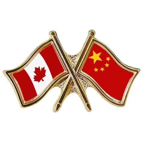 Canada China Crossed Pin Crossed Flag Pin Friendship Pin