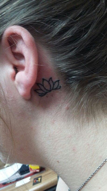 Lotus Flower Behind Ear Ear Tattoo Flower Tattoo Shoulder Behind