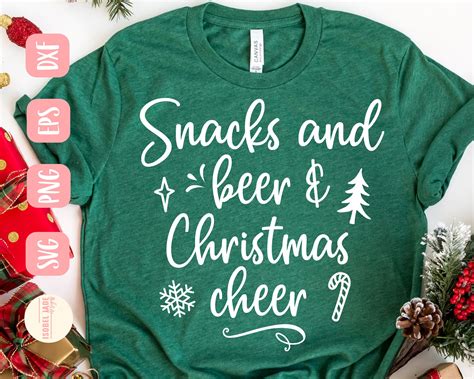 Christmas Cheer Svg Design Snacks And Beer And Christmas Cheer Svg