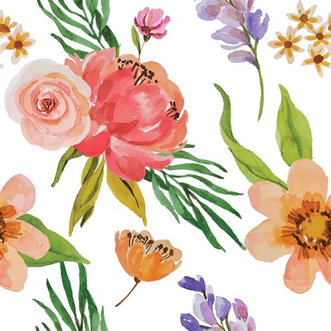 Watercolor Flower Seamless Pattern Template 20580215 Vector Art At Vecteezy