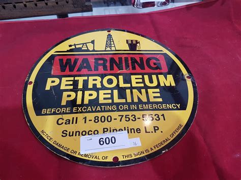 Original Sunoco Petroleum Pipeline Sign