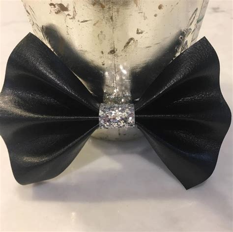 Faux Leather Bow Perfect For Any Occasion Approximately 3 5 Inches