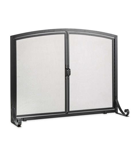 Plow And Hearth Arched Top Flat Guard Fireplace Screen With Doors Large