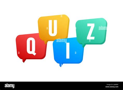 Quiz Logo With Speech Bubble Symbols Concept Of Questionnaire Show