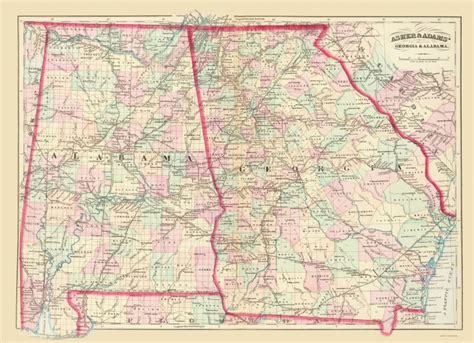 State Map Of Alabama And Georgia
