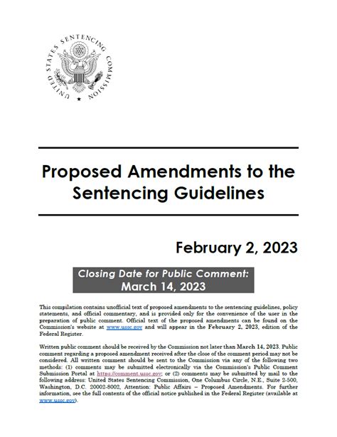 proposed 2023 amendments to the federal sentencing guidelines united states sentencing commission