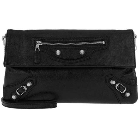 Balenciaga Shoulder Bag Giant Envelope Crossbody Clutch Black In