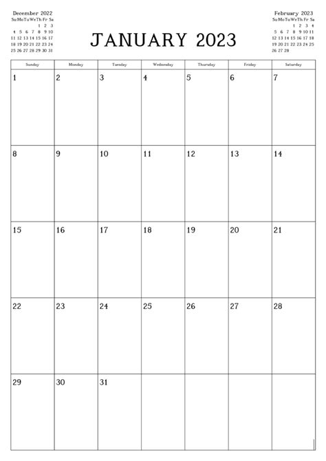 28 Printable Excellent January 2023 Calendar Free Printable Calendar