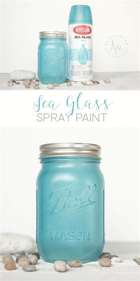 Krylon Aqua Sea Glass Spray Paint Mason Jar Diy Mason Jar Crafts