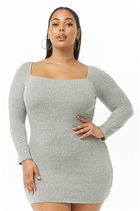 Plus Size Ribbed Knit Bodycon Dress Forever 21