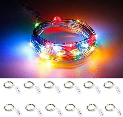 Cylapex 12 Pack Multicolor Fairy String Lights Battery