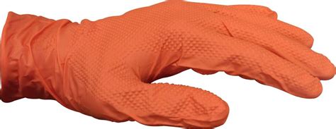 Orange Hd Diamond Grip Nitrile Gloves Powder Free Solo Engineering
