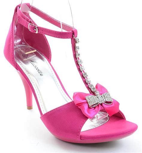 Jeweled Bow Pink Wedding Bridal Low Heel Sandal Fourever Funky See