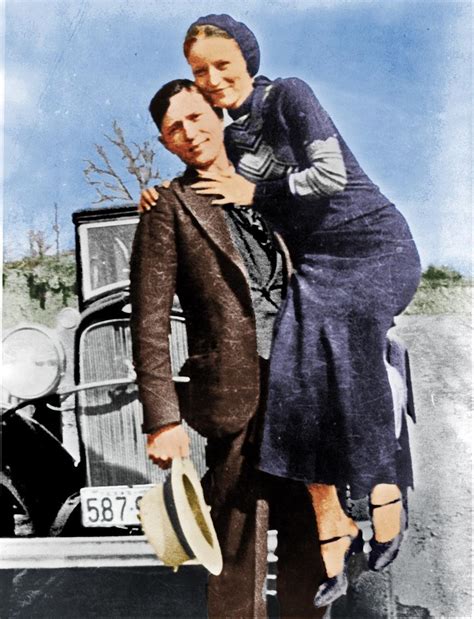 I Colourised This Photo Of Bonnie And Clyde From The Early 1930s Vintage