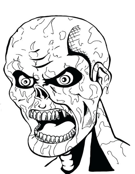 Zombie Walking Halloween Adult Coloring Pages Printable Zombie