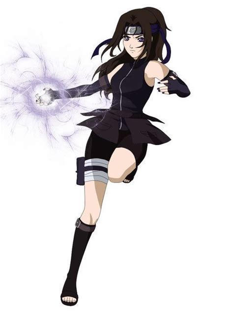 An Anime Character With Long Hair And Black Clothes Holding A White Object In Her Hand
