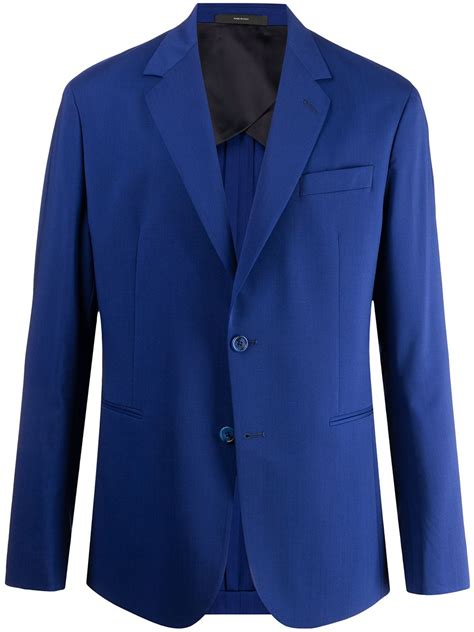 Paul Smith Cobalt Blue Wool Blend Single Breasted Blazer Modesens
