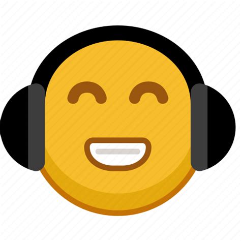 Emoji Emoticon Headphones Music Smile Audio Sound Icon Download