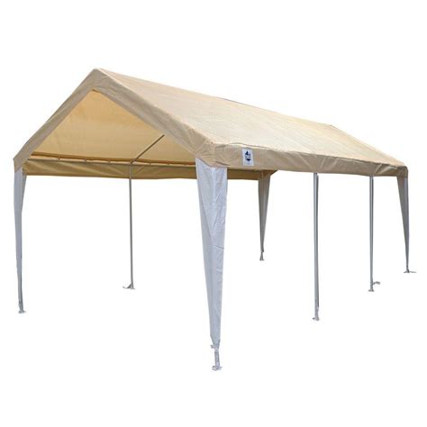 King Canopy Hercules 10 Ft W X 20 Ft D Steel Canopy In Tanwhite