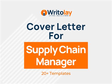 Supply Chain Manager Cover Letter 4 Templates Writolay