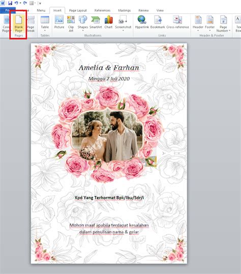 Free File Download Template Desain Undangan Pernikahan Dengan Word