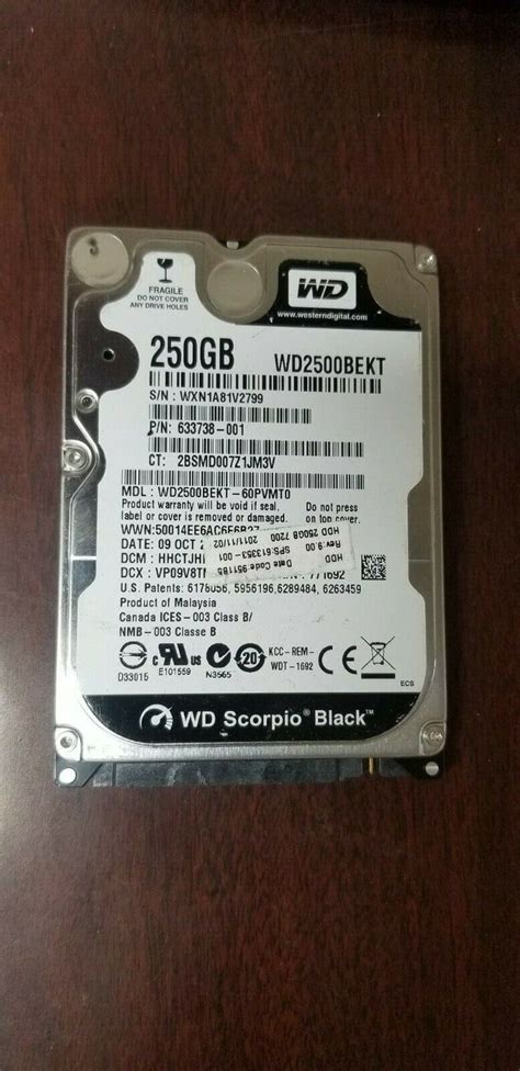 western digital wd2500bekt 60pvmt0 250gb 2 5 sata laptop drive ebay