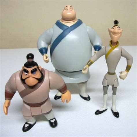 1998 Disney Mulan 6 Action Figures Lot Shang Li Mushu Yao Ling Chien Po