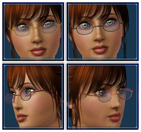 Mod The Sims Ts3 Conversion Oval Half Rim Glasses