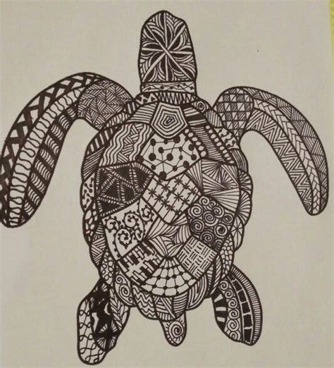 Turtle By Spaci Zentangle Patterns Zentangle Drawings