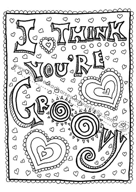 Groovy Coloring Page Valentines Day Adult Coloring Page Zendoodle Art