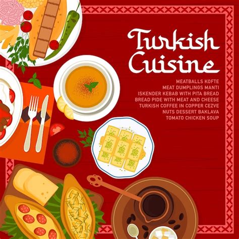 Premium Vector Turkish Cuisine Menu Cover Page Vector Template
