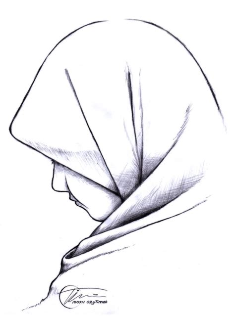 Gaya Terbaru 25 Gambar Wanita Sketsa Hijab