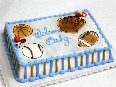 Photo Of A Sports Baby Shower Cake Pattys Cakes And Desserts