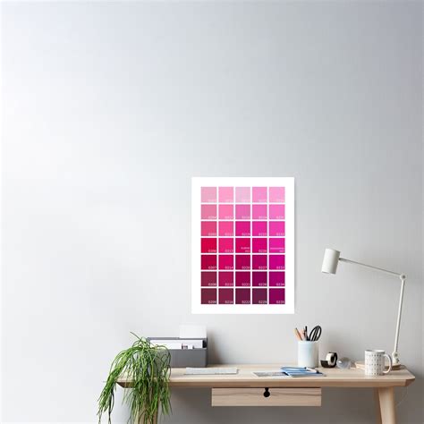 Shades Of Pink Pantone Poster For Sale By Rogue Design Redbubble