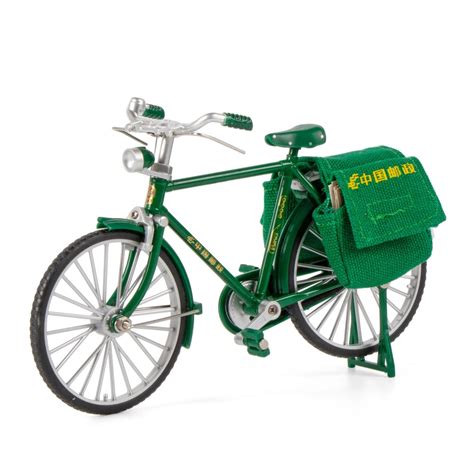 1 10 mini retro edição postal bicicleta diecast nostálgico modelo de