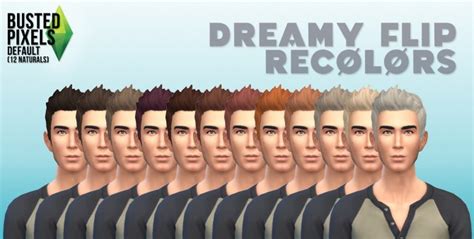 Dreamy Flip Am Hair 12 Recolors At Busted Pixels Sims 4 Updates