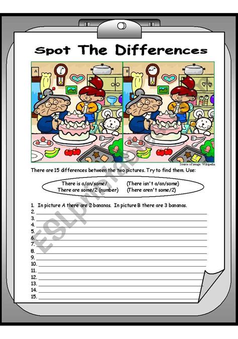 Spot The Differences Esl Worksheet By Jwld
