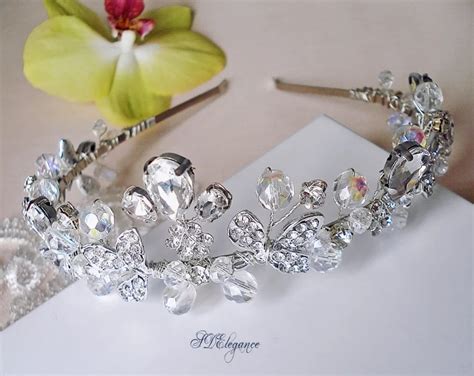 Swarovski Tiara Wedding Tiara Silver Bridal Crown Crystal Etsy Bosnia