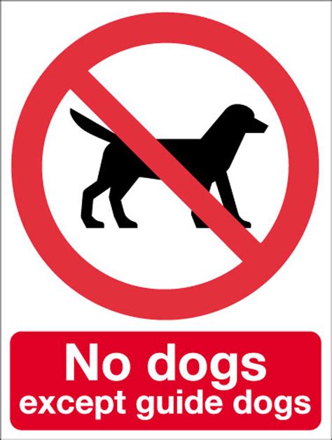 No Dogs Except Guide Dogs Sign Signs 2 Safety