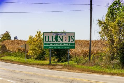 Welcome To Illinois Sign Editorial Image Image Of Route 258997280