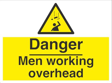 Danger Men Working Overhead Sign 600 X 450hmm Rigid Plastic As