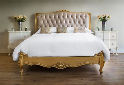 Shop gold bedroom furniture at horchow, and browse our fantastic selection of luxury home more details storage chest made of wood. Beaulieu Gold Leaf French Bed - Crown French Furniture