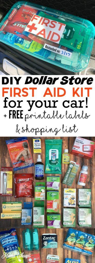 Diy Dollar Store First Aid Kit For Your Car Free Printable Labels And