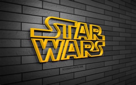 Download Wallpapers Star Wars 3d Logo 4k Gray Brickwall Creative